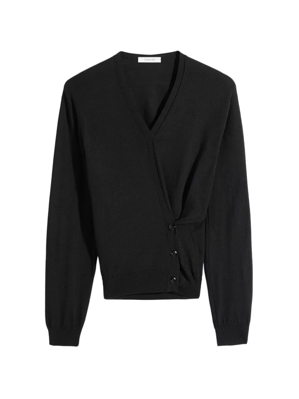 LEMAIRE twisted V-neck cardigan - Nero