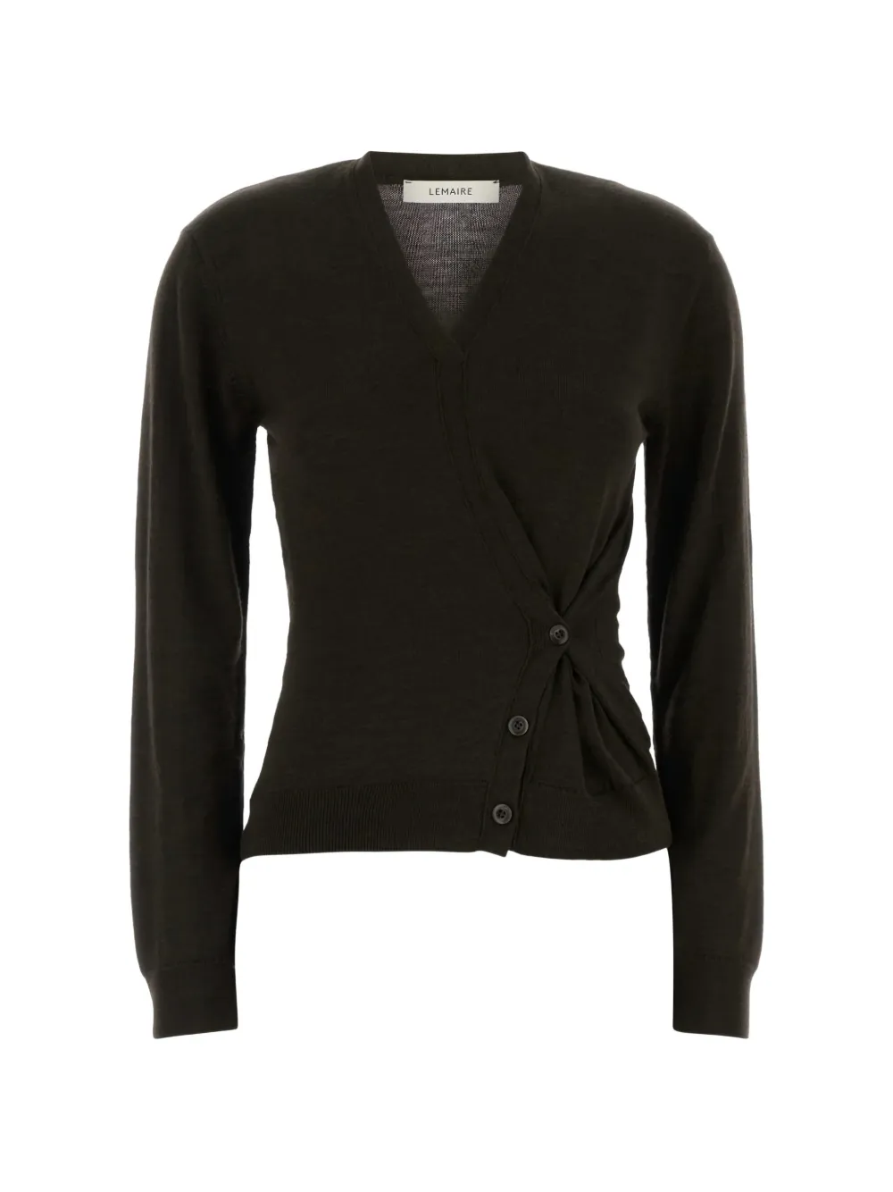 LEMAIRE twisted V-neck cardigan - Marrone