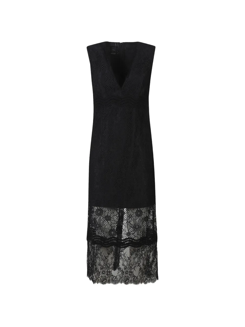 PINKO V-neck lace midi dress - Black