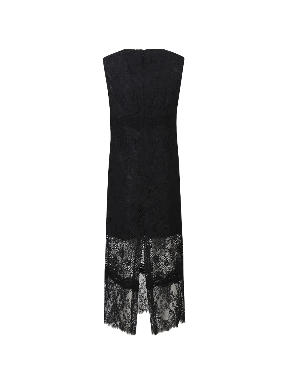 V-Neck Lace Midi Dress