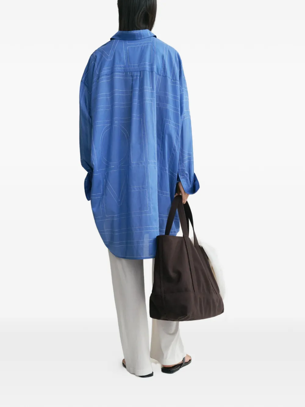 TOTEME blouse met geborduurd monogram Blauw