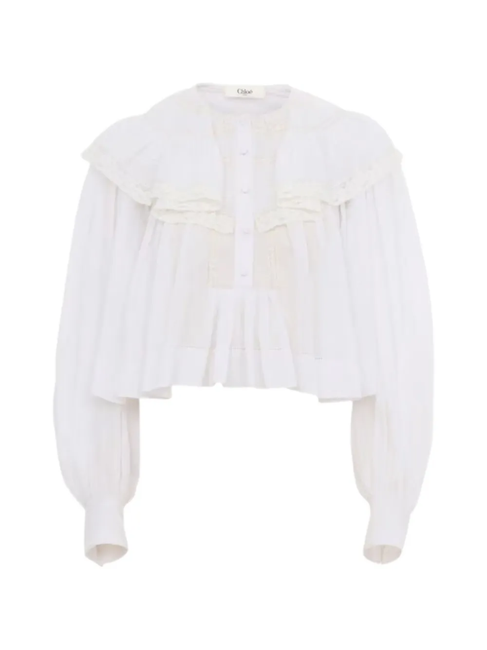 Chloé Blusa con ruches - Bianco