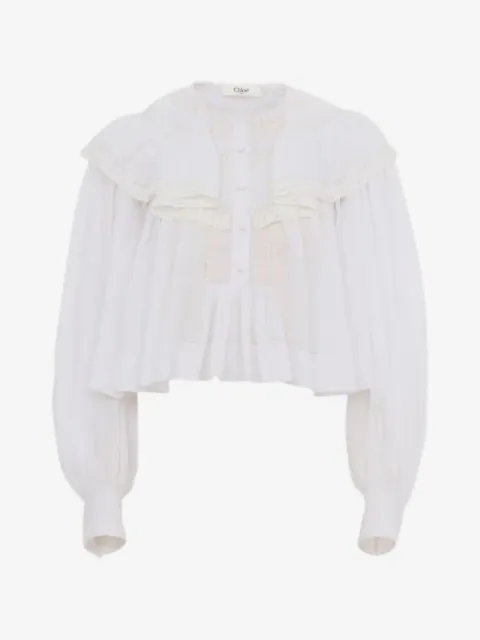 Chloé ruffled lace blouse