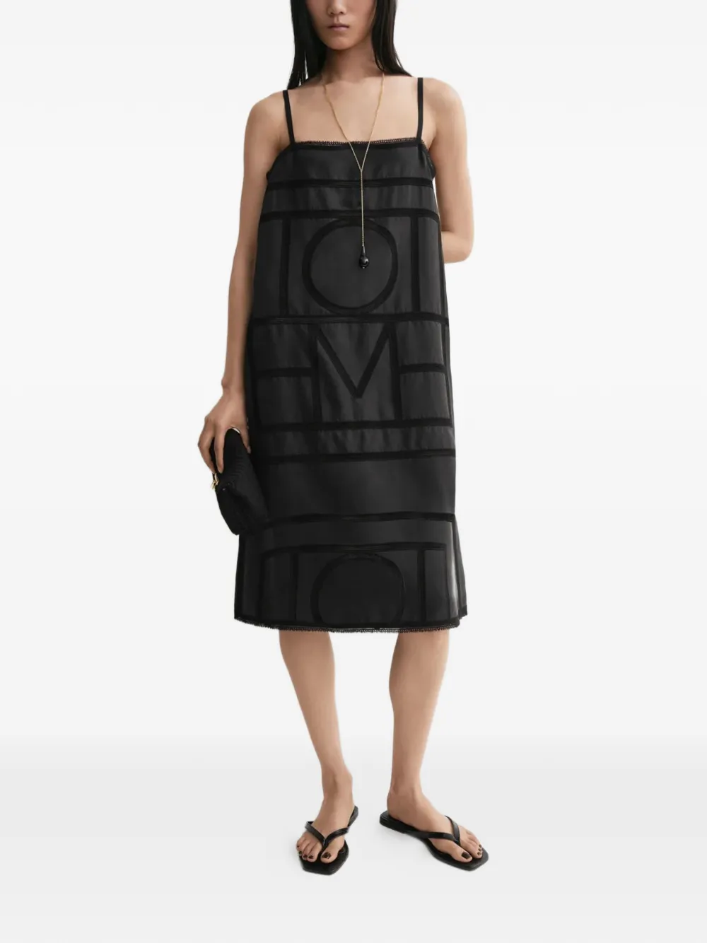 TOTEME Midi-jurk met monogram Zwart