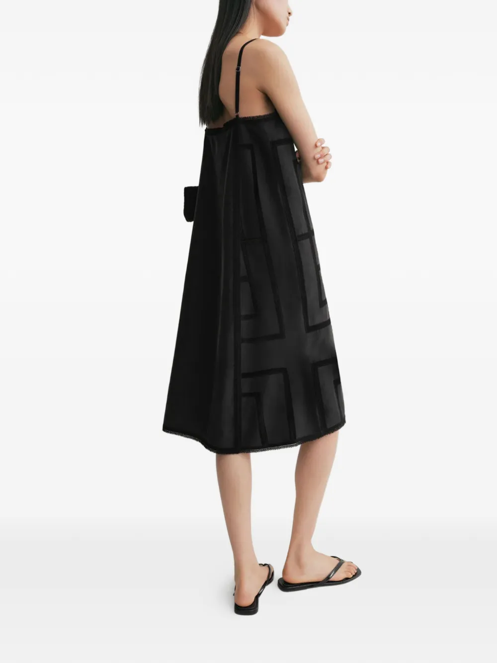 TOTEME Midi-jurk met monogram Zwart