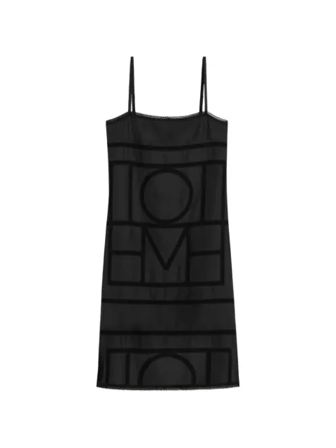 TOTEME vestido midi con ribete del monograma