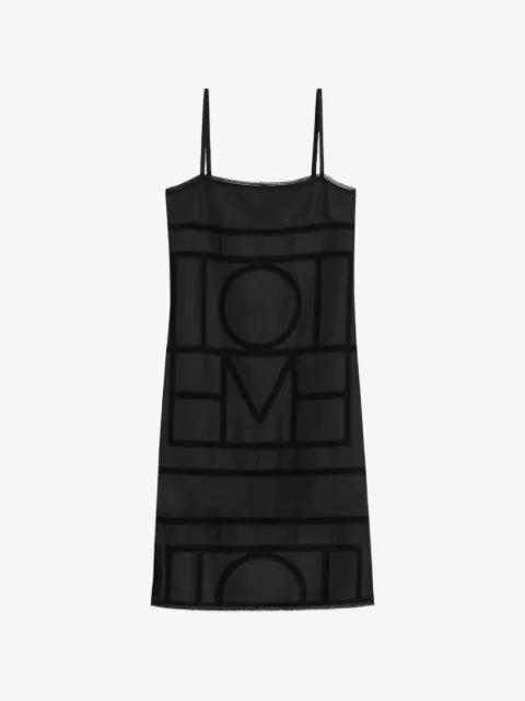 TOTEME vestido midi con ribete del monograma