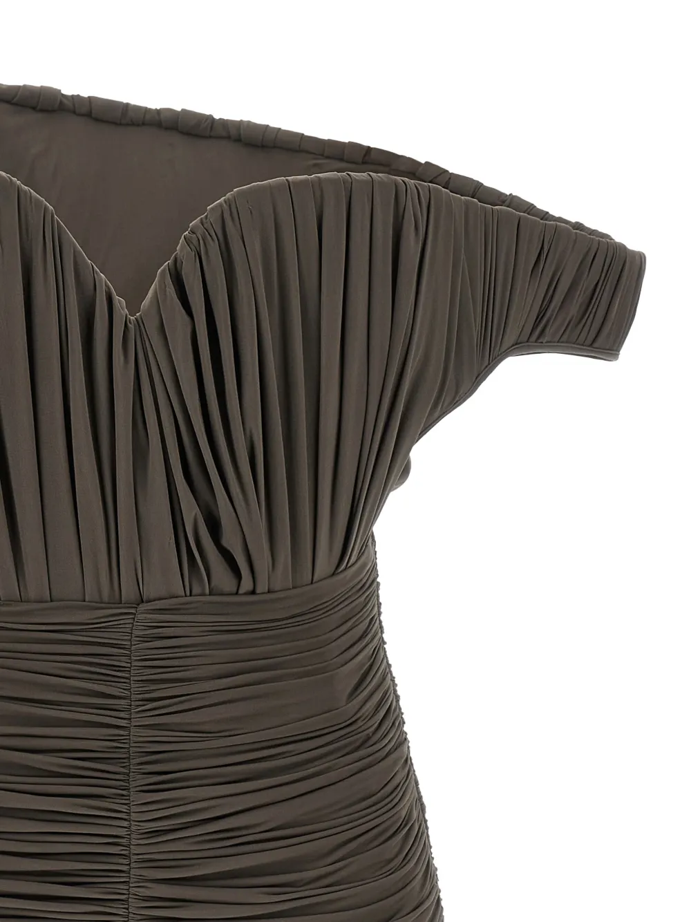  Magda Butrym 33 Draped One-shoulder Mini Dress - Brown 