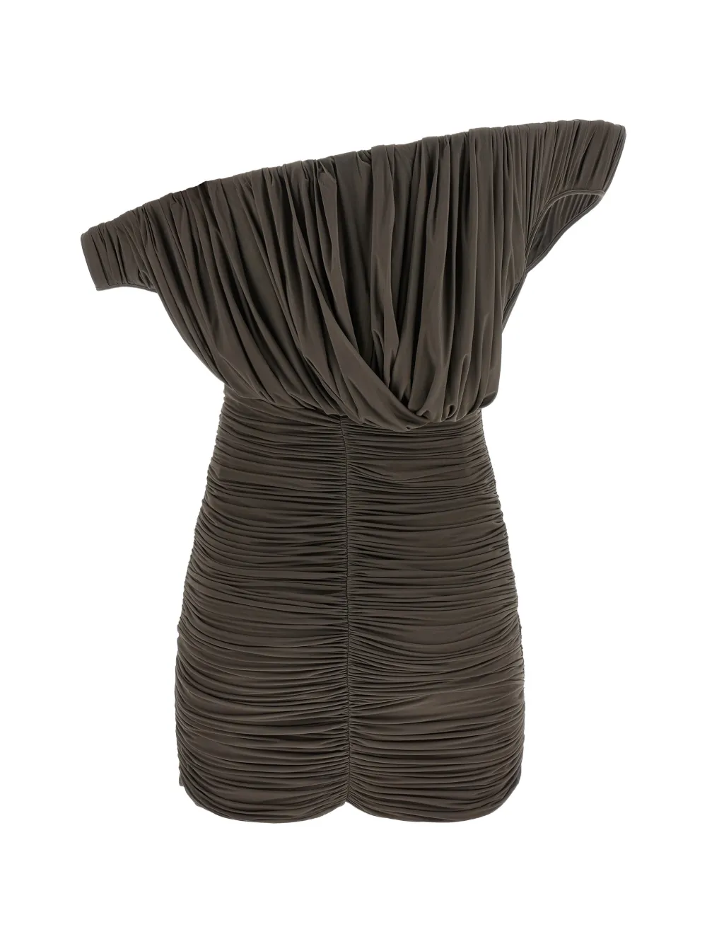  Magda Butrym 33 Draped One-shoulder Mini Dress - Brown 