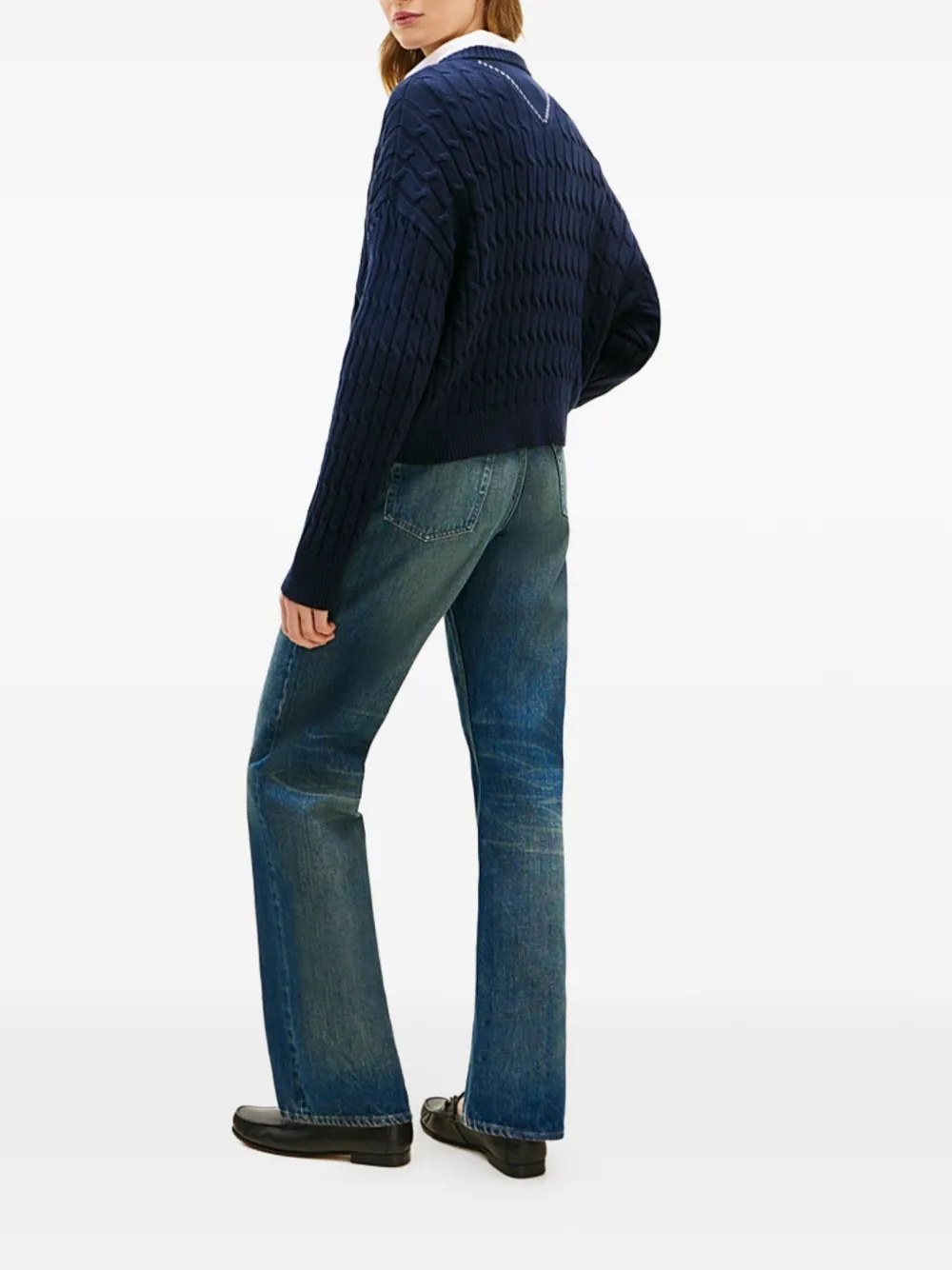 Tommy Hilfiger Kabelgebreide trui Blauw