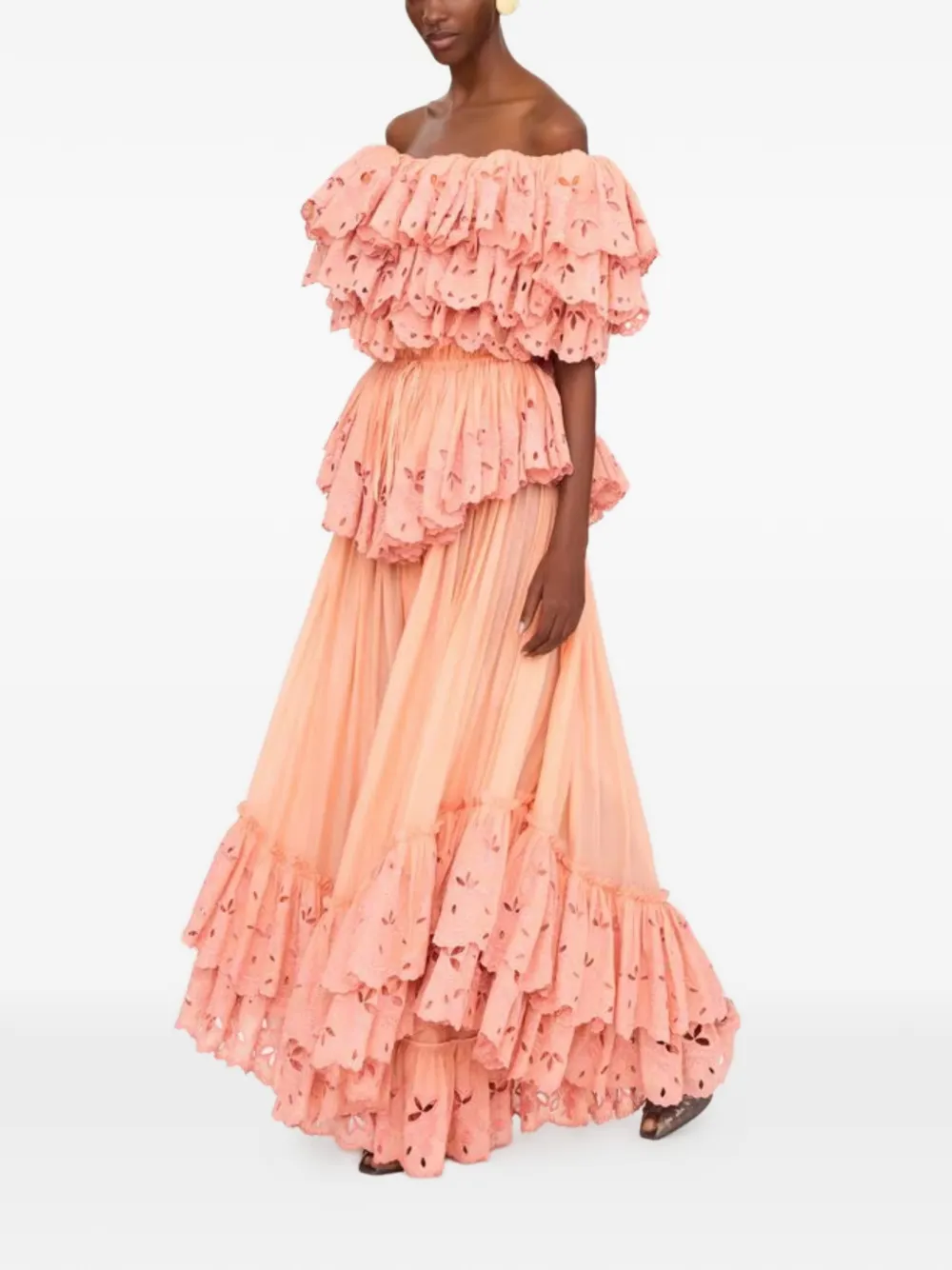 Chloé Maxi-jurk met ruches Roze