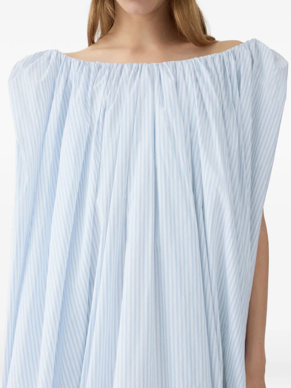 Jacquemus Lavande gestreepte ballon midi-jurk Blauw