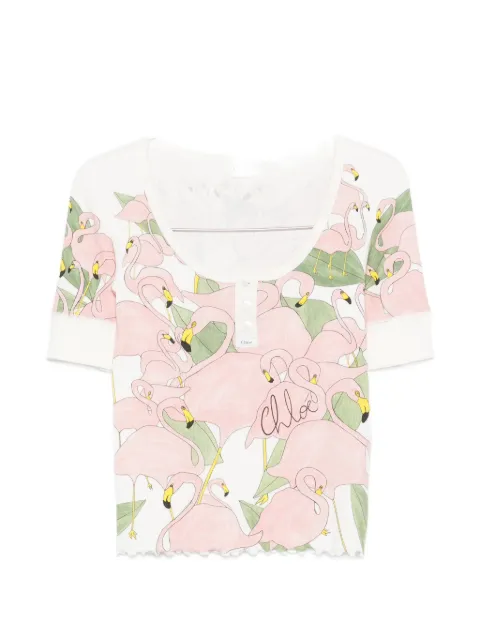 Chloé flamingo-print T-shirt