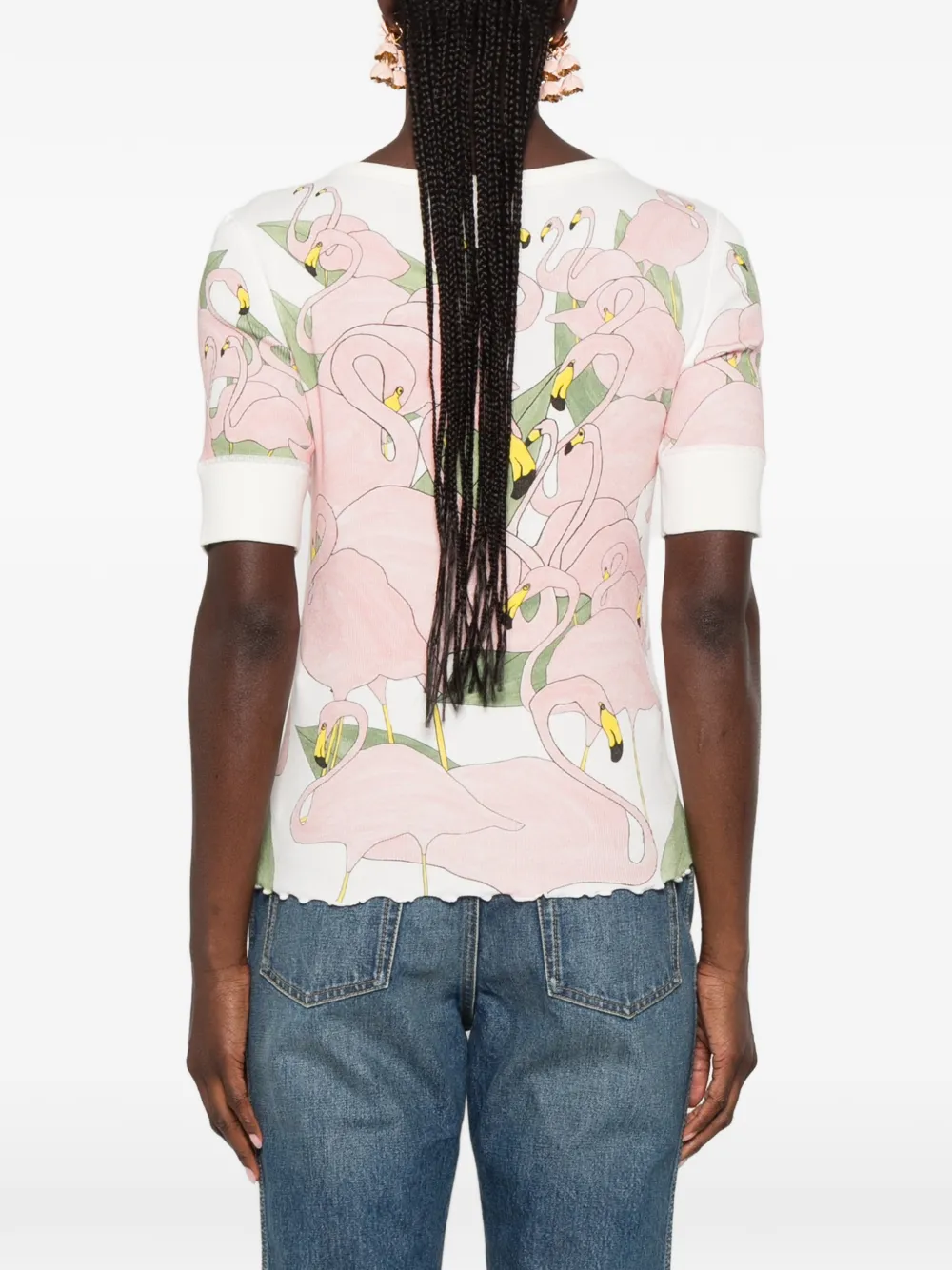 Chloé T-shirt met flamingoprint Wit