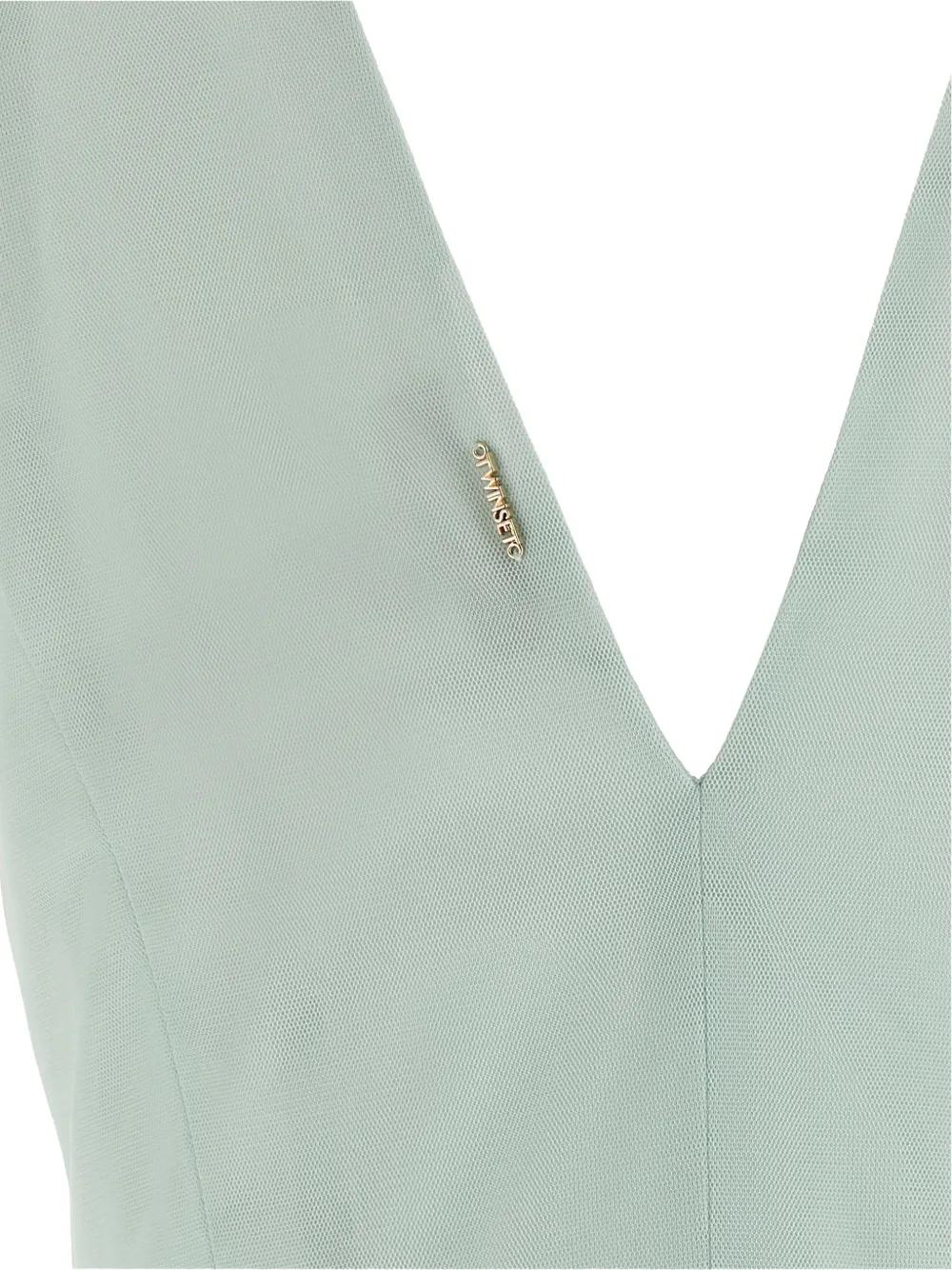 TWINSET Maxi-jurk met ruches en V-hals Groen