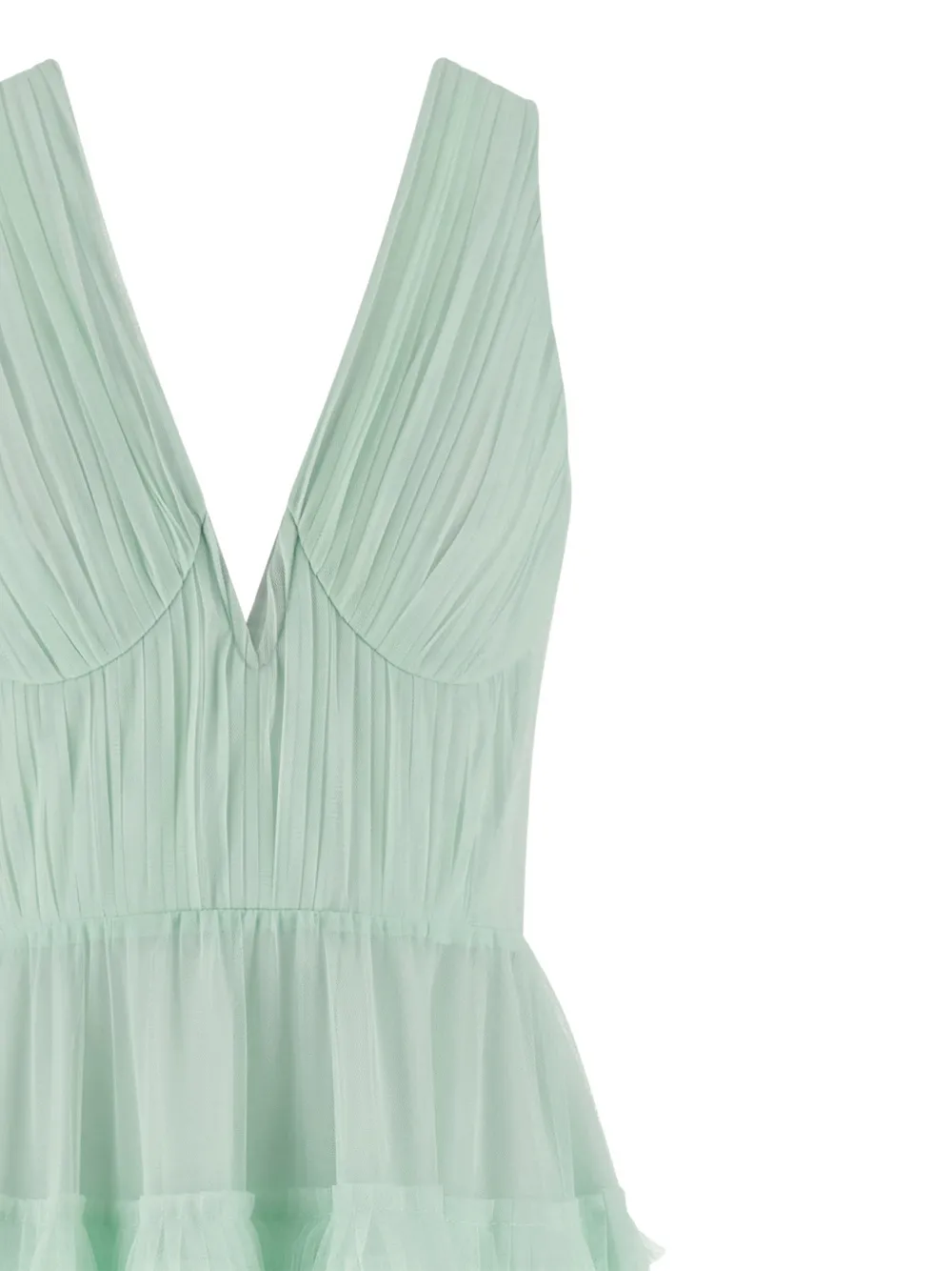 TWINSET Maxi-jurk met ruches en V-hals Groen