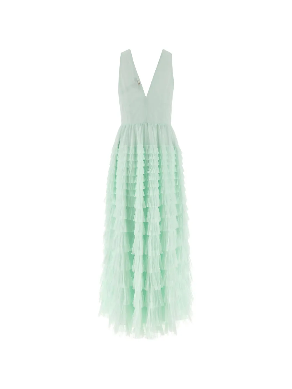 TWINSET Maxi-jurk met ruches en V-hals Groen