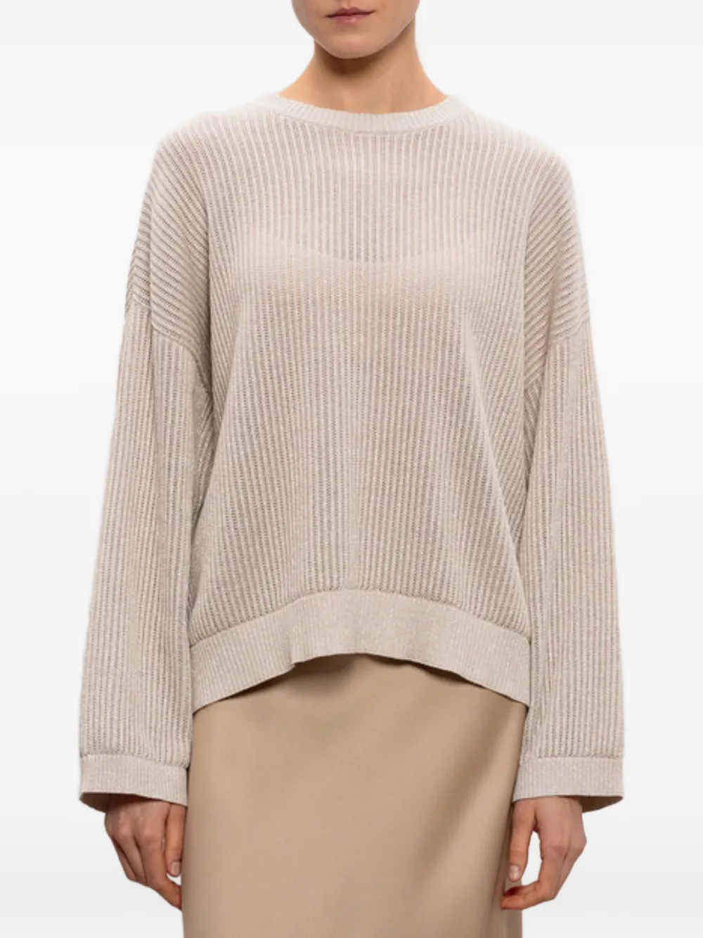 Brunello Cucinelli Geribbelde sweater Beige