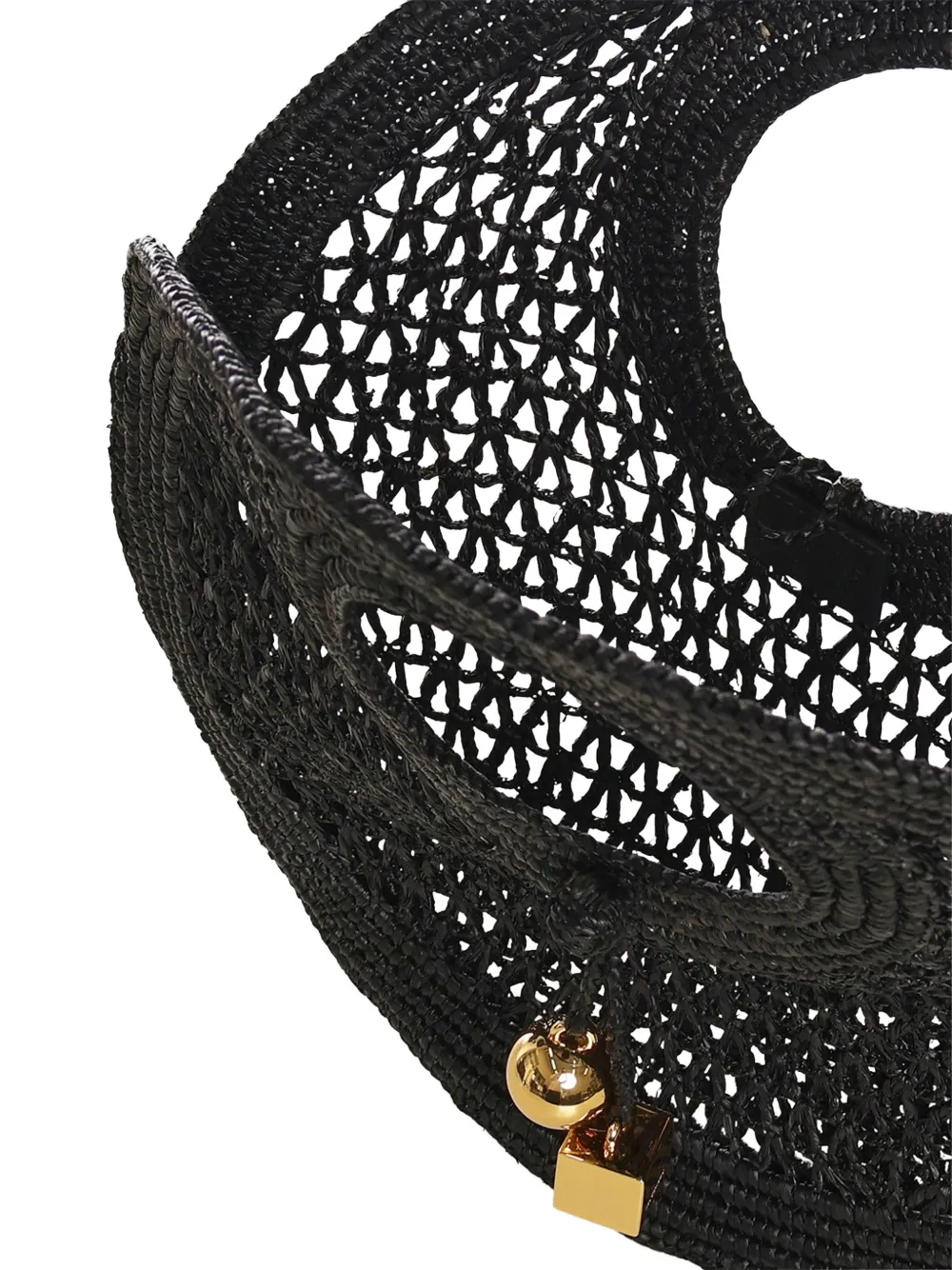 Jacquemus Kleine The Spiaggia raffia shopper Zwart