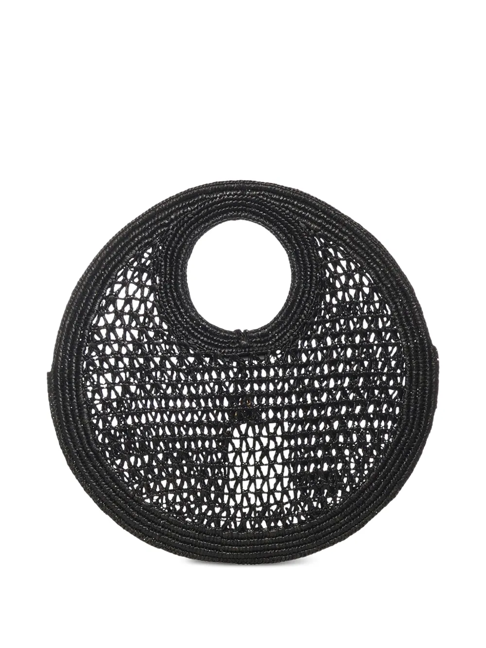 Jacquemus Kleine The Spiaggia raffia shopper Zwart