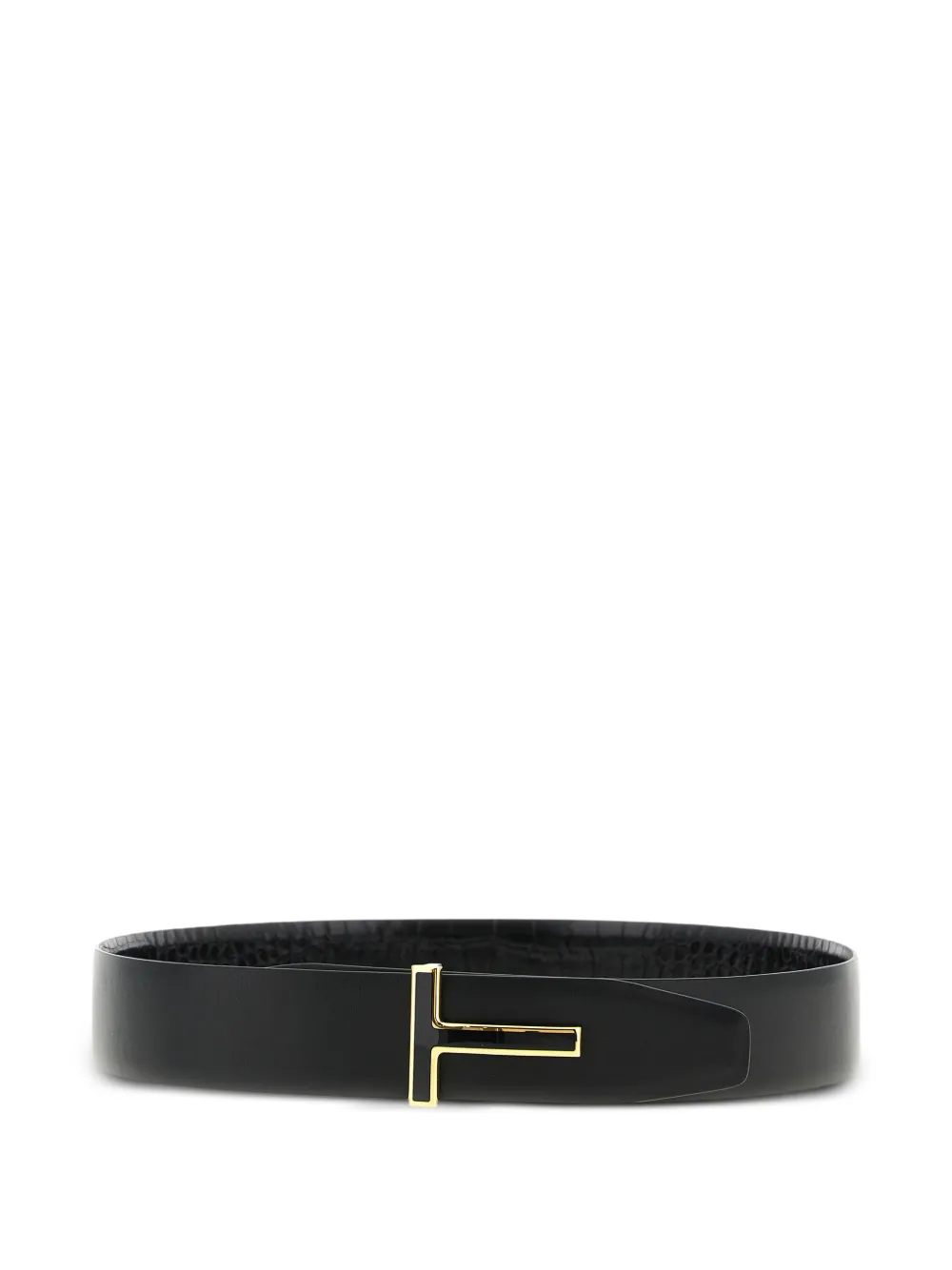 TOM FORD Omkeerbare riem met krokodillenleer-effect Zwart