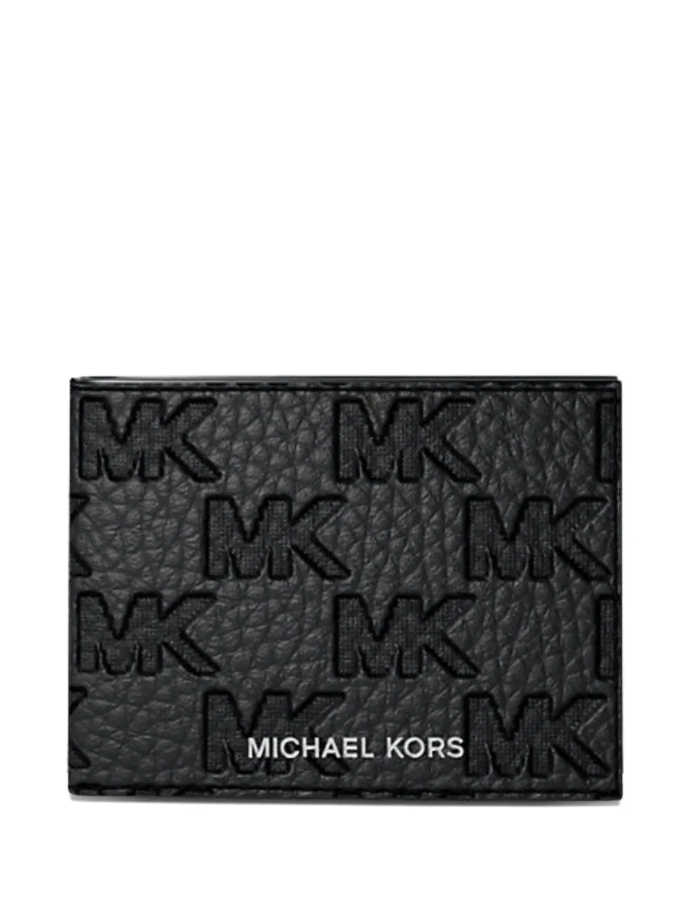 Michael Kors Hudson leren portemonnee met logo-reliëf Zwart