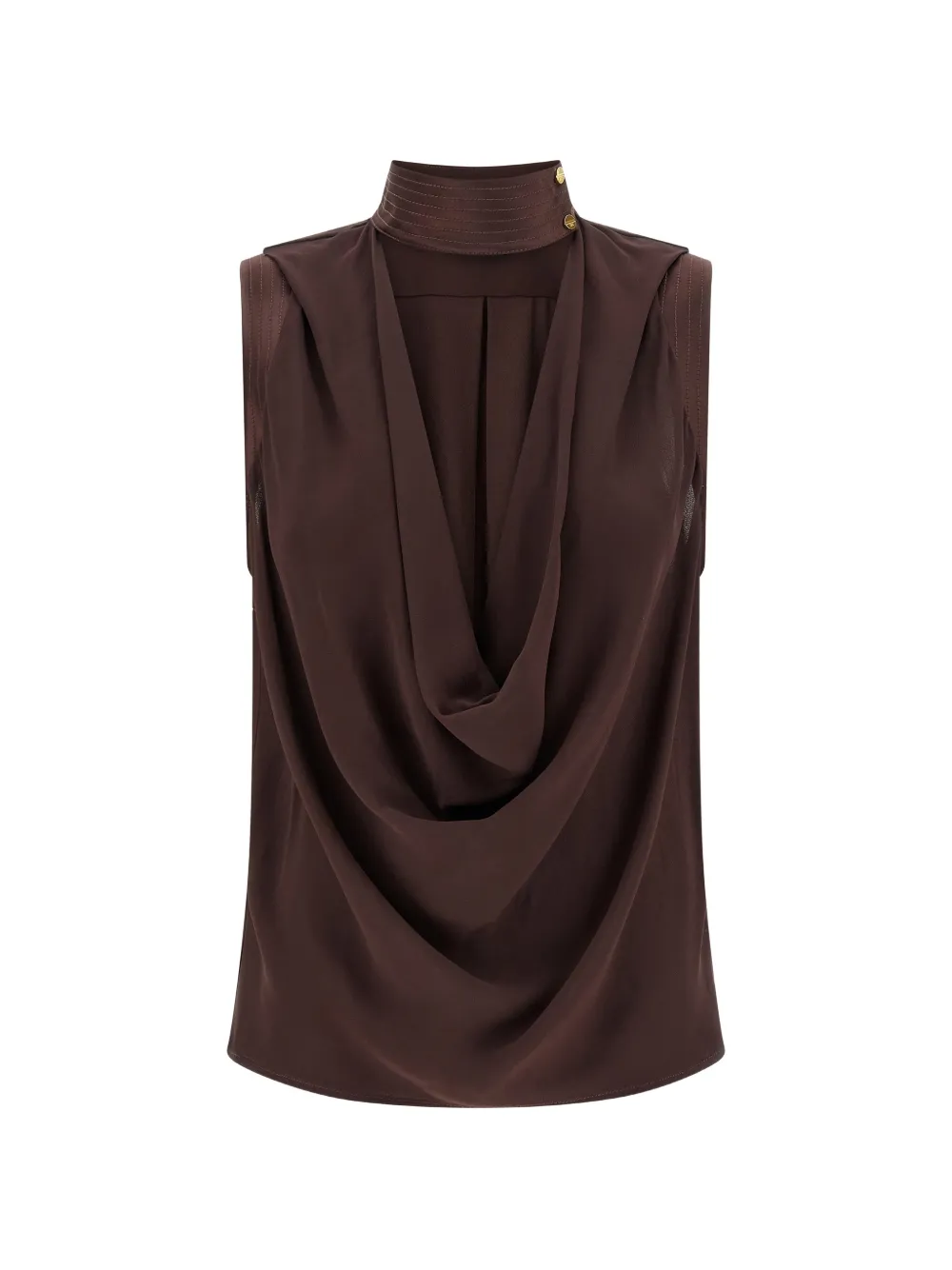 Elisabetta Franchi high-neck draped top - Marrone