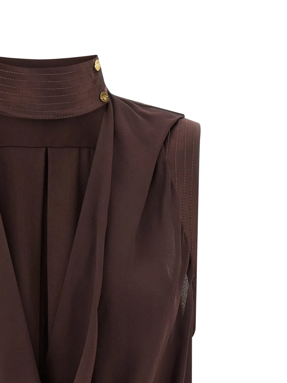 Elisabetta Franchi Top van viscose georgette Bruin