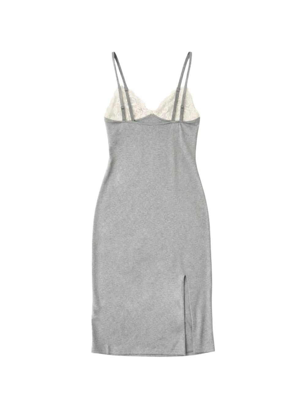 miu miu grey dress with lace lace-panel Midi | apricot