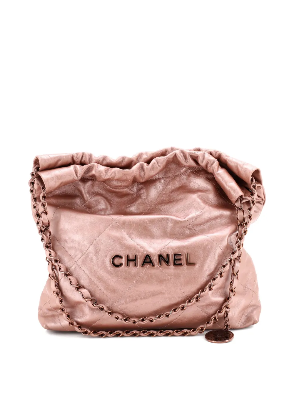 CHANEL Pre-Owned 22 Chain Quilted Calfskin Small hobo bag - Effetto metallizzato