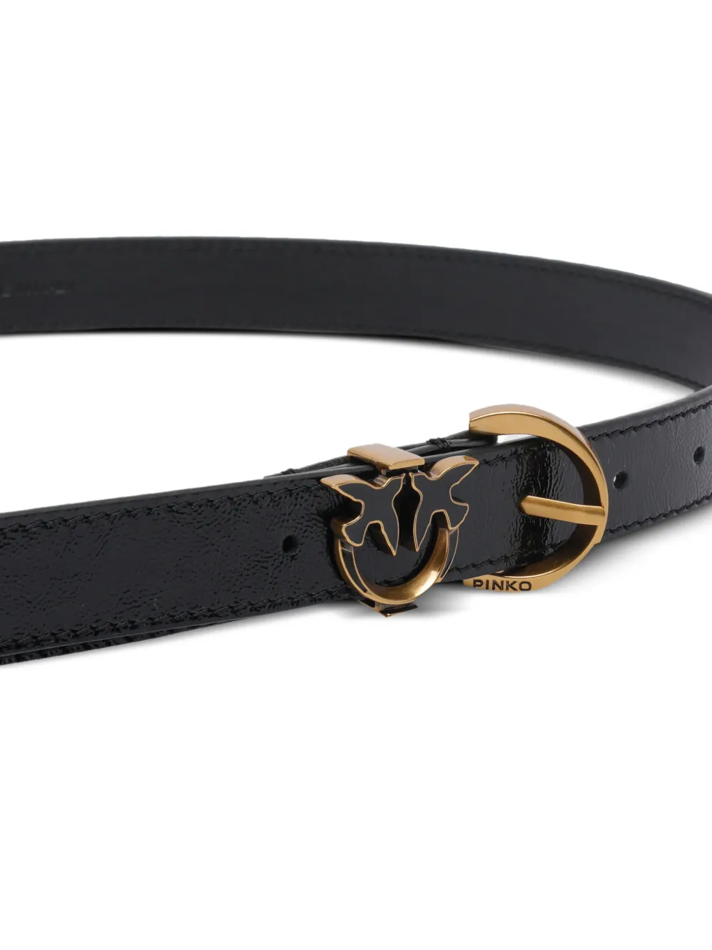 PINKO Love Birds leren riem Zwart