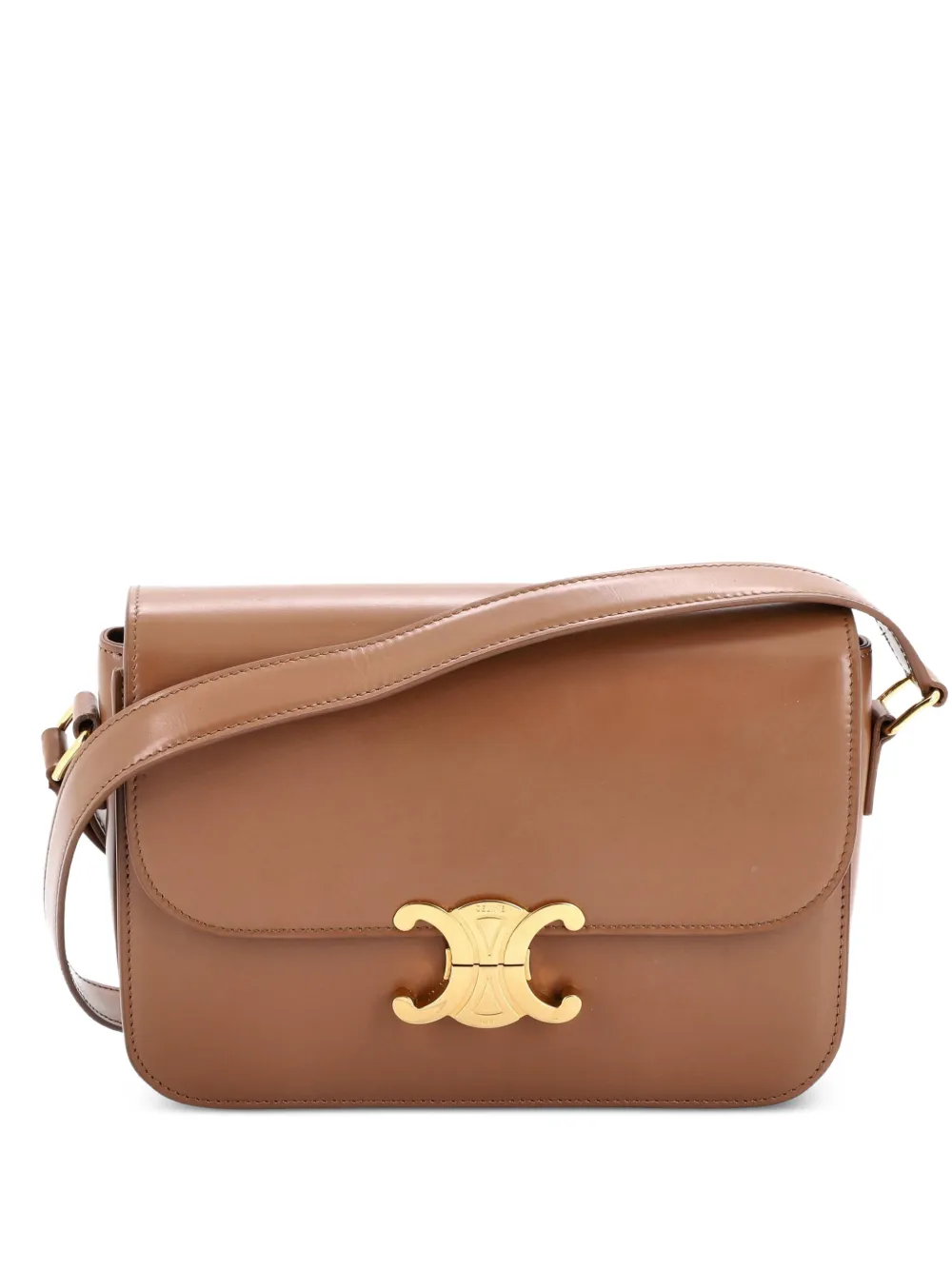 Celine Pre-Owned Triomphe Shoulder Bag Smooth Calfskin Large crossbody bag - Marrone