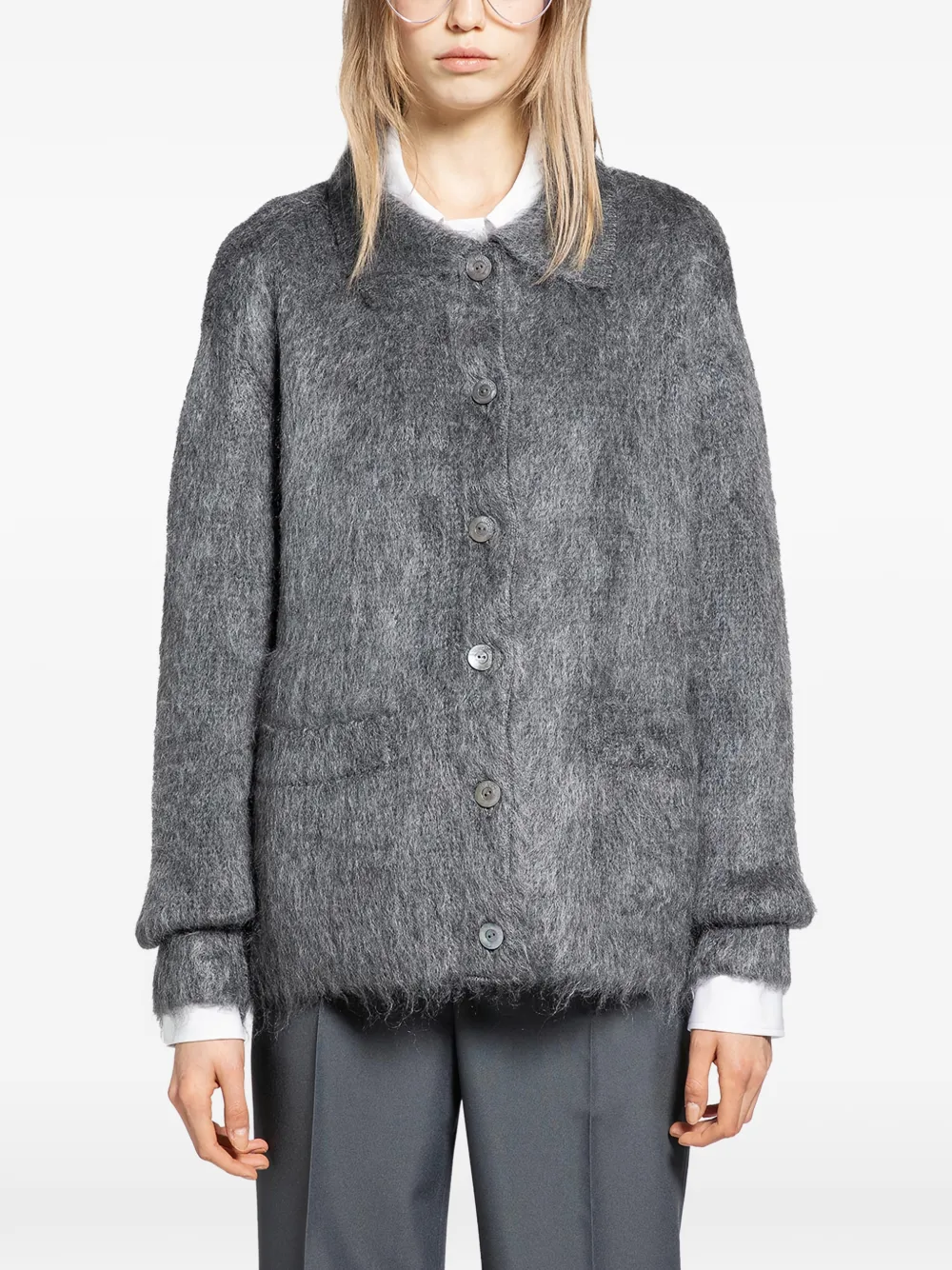 Gucci brushed-finish cardigan - Grau