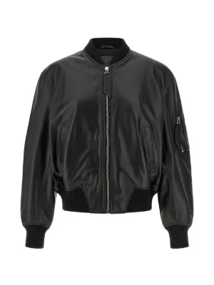 Marc Jacobs Leather Bomber Jacket | Black | FARFETCH
