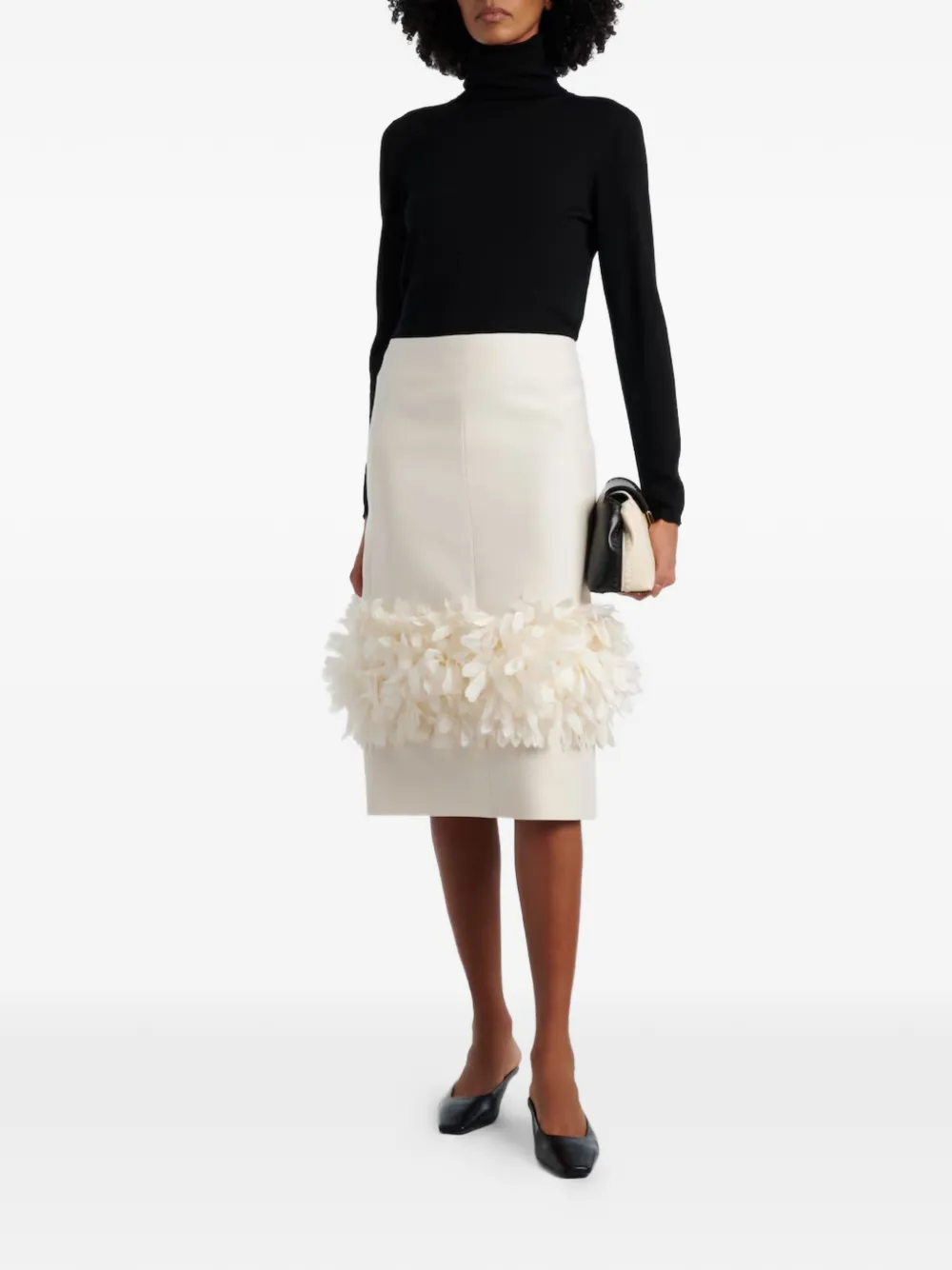 TOTEME Midi-rok met applicatie Beige