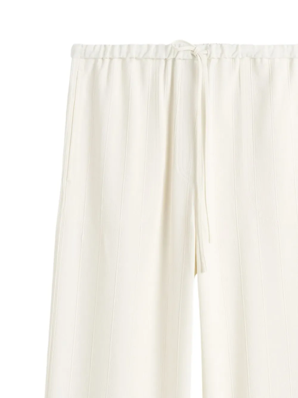 TOTEME Geweven broek met streep en trekkoord Beige