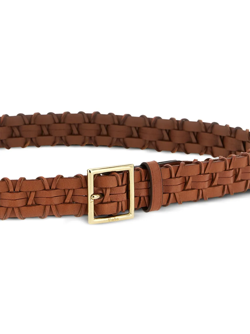  Polo Ralph Lauren Braided Leather Belt - Brown 