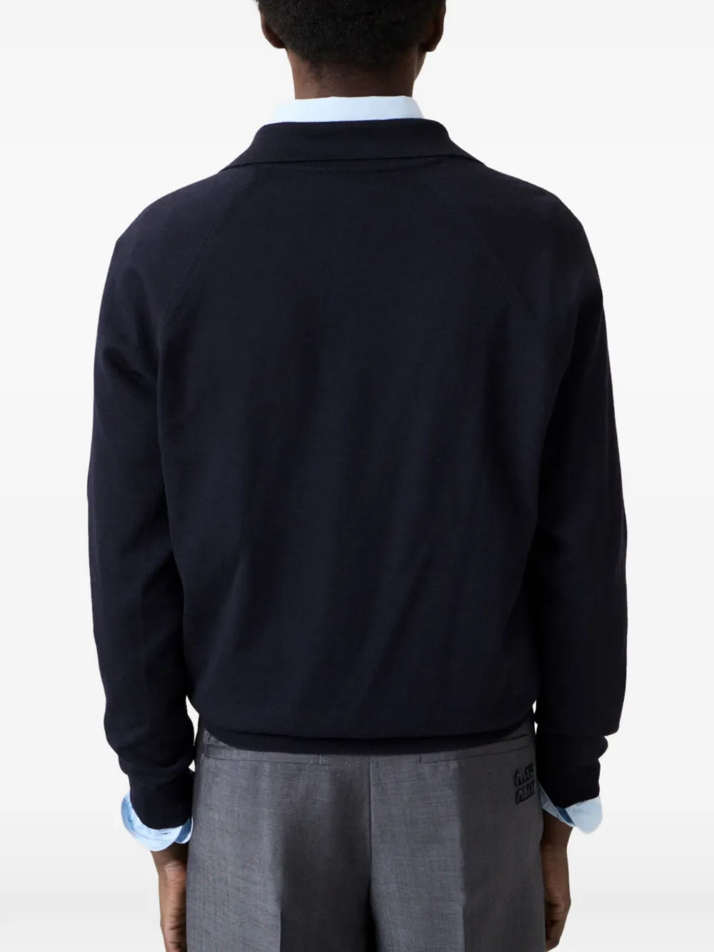 Miu Gebreide trui met kraag Blauw