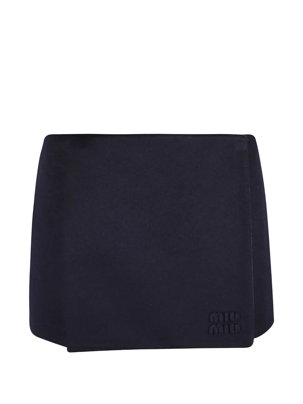 Miu Miu flannel logo mini skirt - Blu