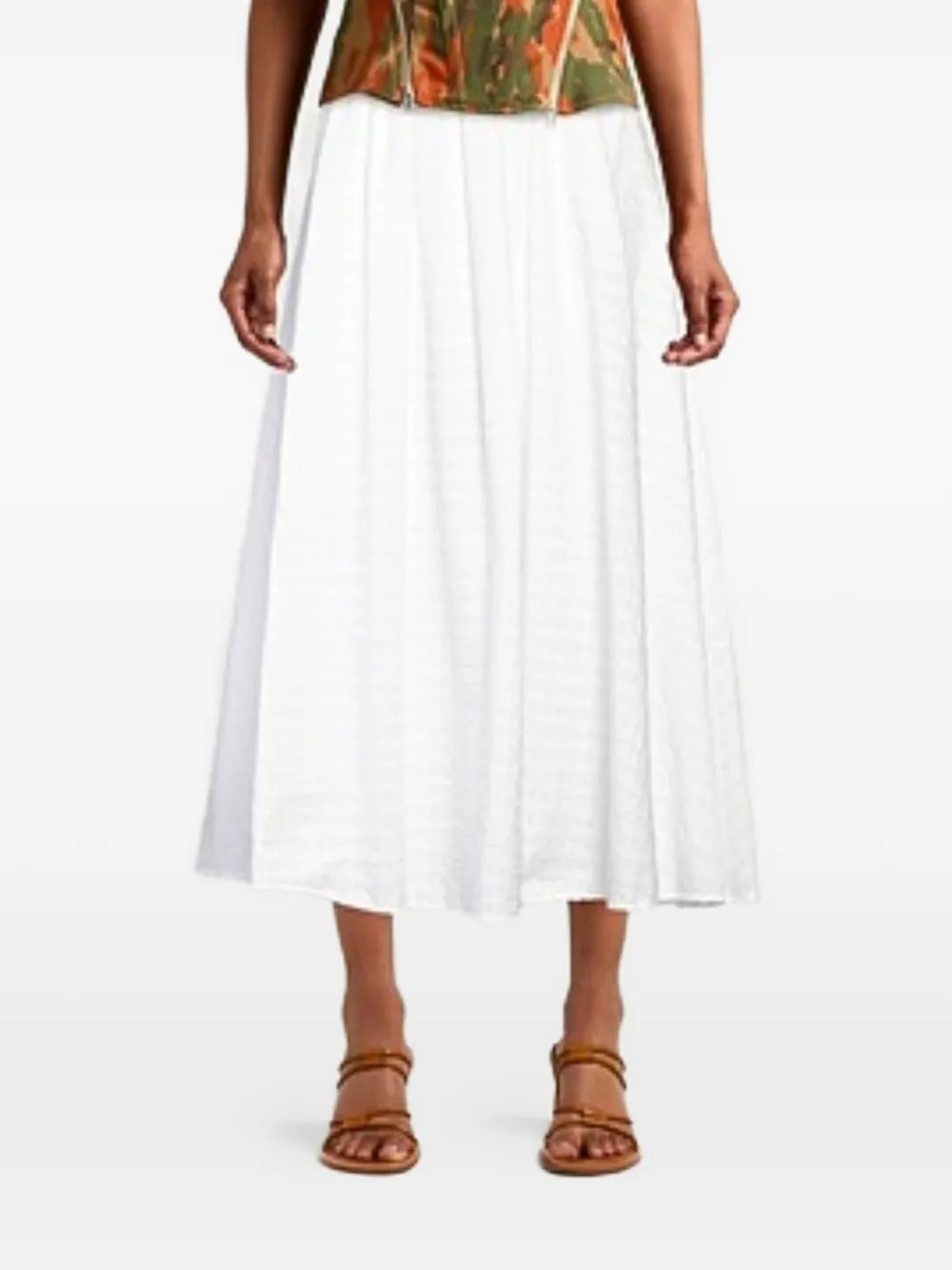 MSGM ruffled mid skirt - Bianco