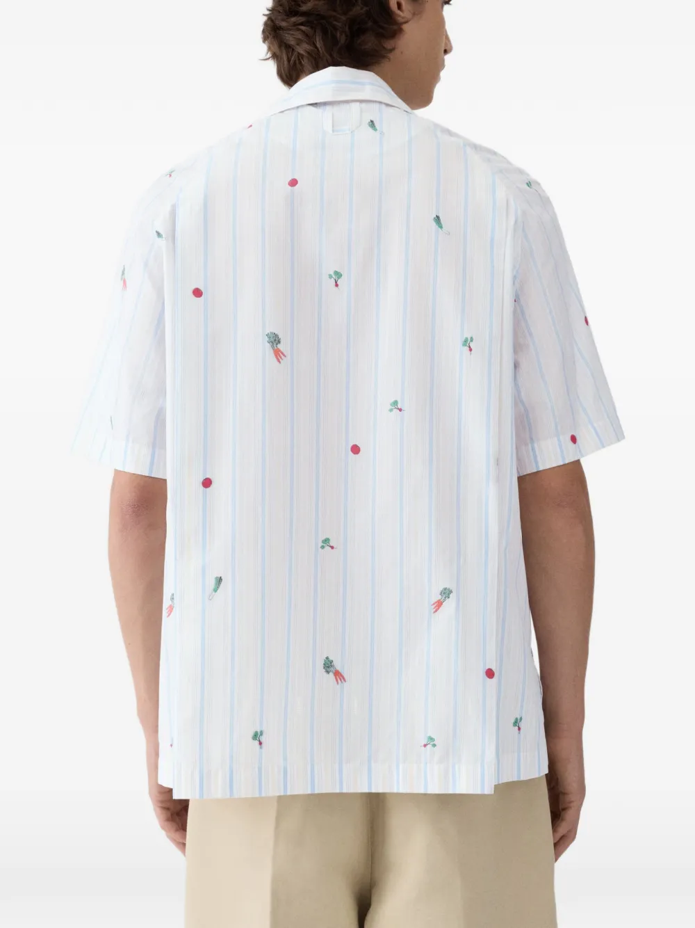Jacquemus The Romarin gestreept overhemd Wit