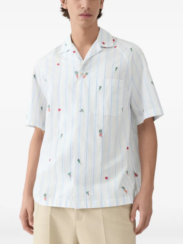ジャックムス　ストライプ　シャツ　ブラウス Jacquemus ストライプ エンブロイダリーシャツ | ホワイト | FARFETCH JP