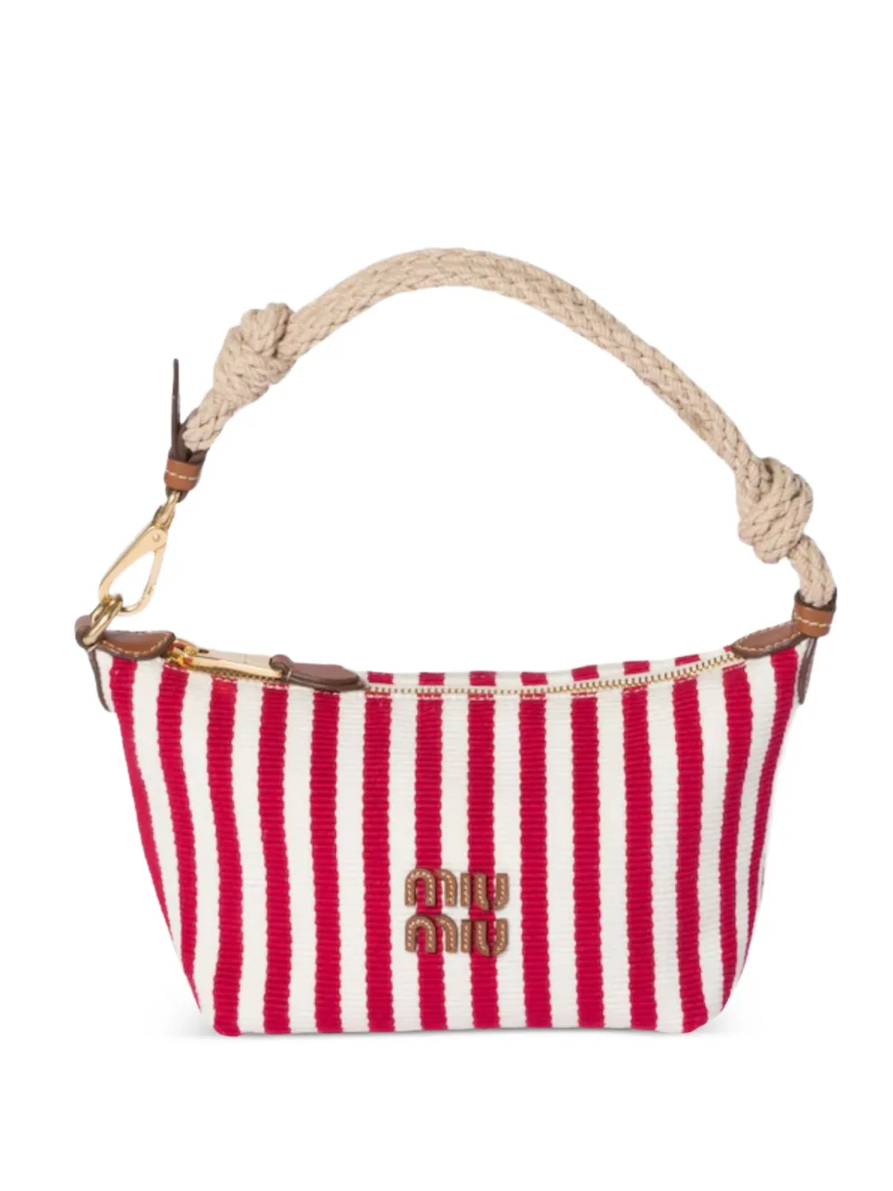 Miu Miu striped rope-handle mini bag - Rot