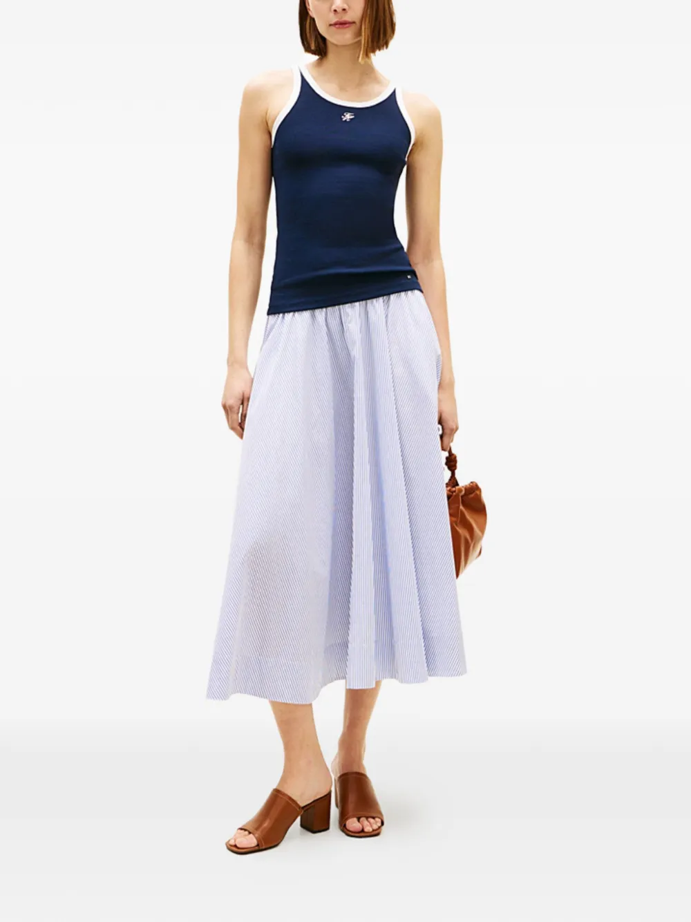 Tommy Hilfiger Gestreepte midi-rok Wit
