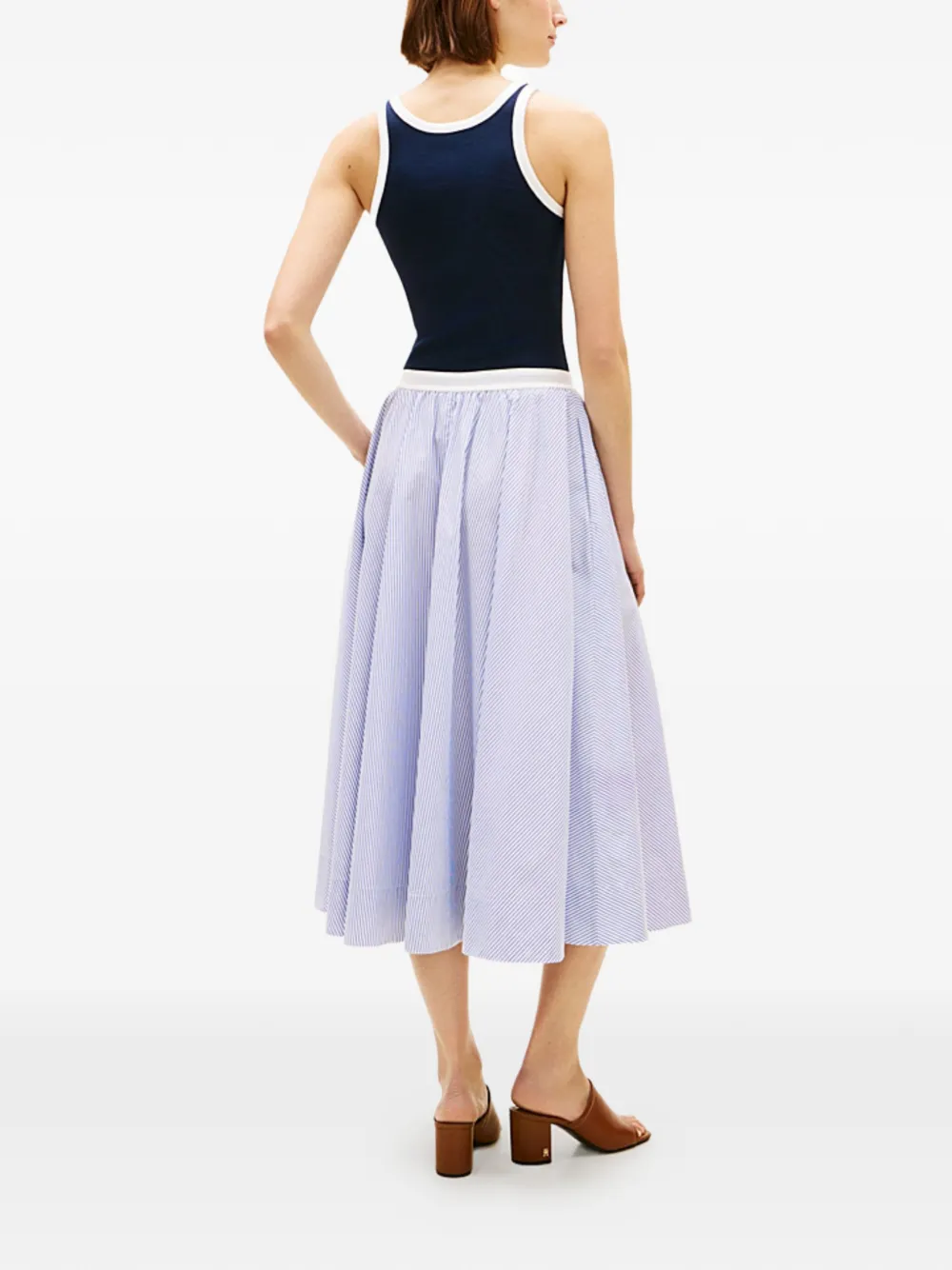 Tommy Hilfiger Gestreepte midi-rok Wit