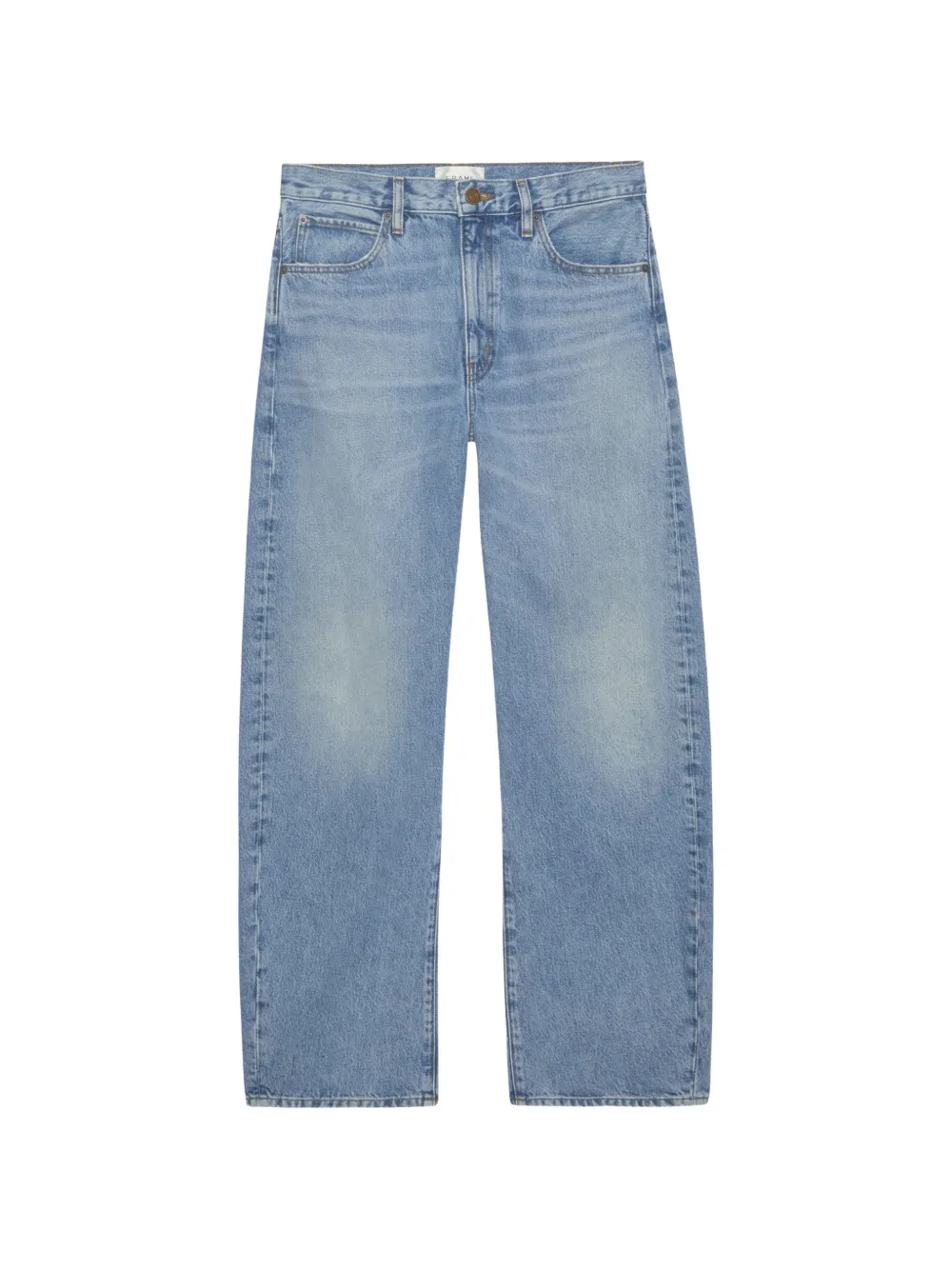 FRAME Vertical Crop high-waist straight jeans - Blu