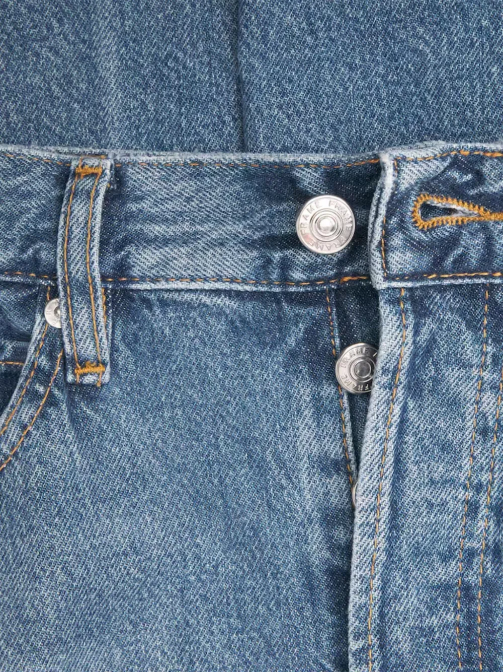 FRAME Vertical Crop high-waist straight jeans Blauw