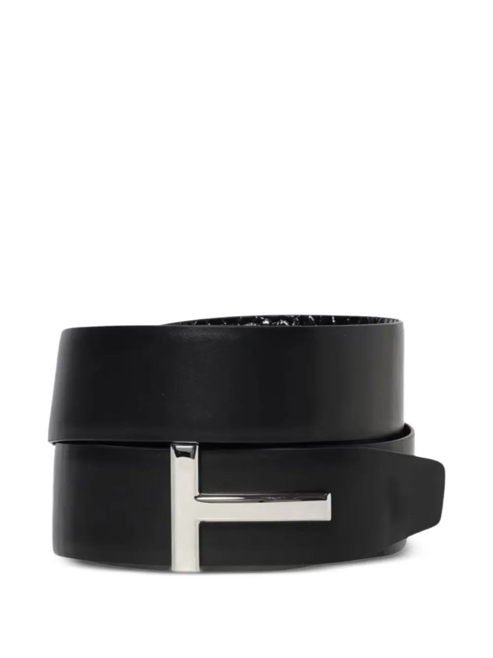 TOM FORD Leren riem met T-bar-effect Zwart