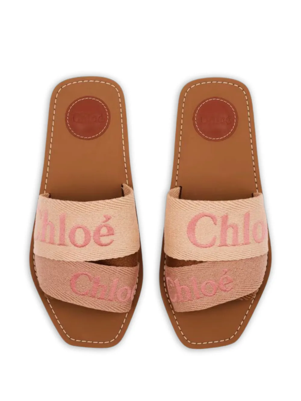 Chloé Woody sandalen met logodetail Beige