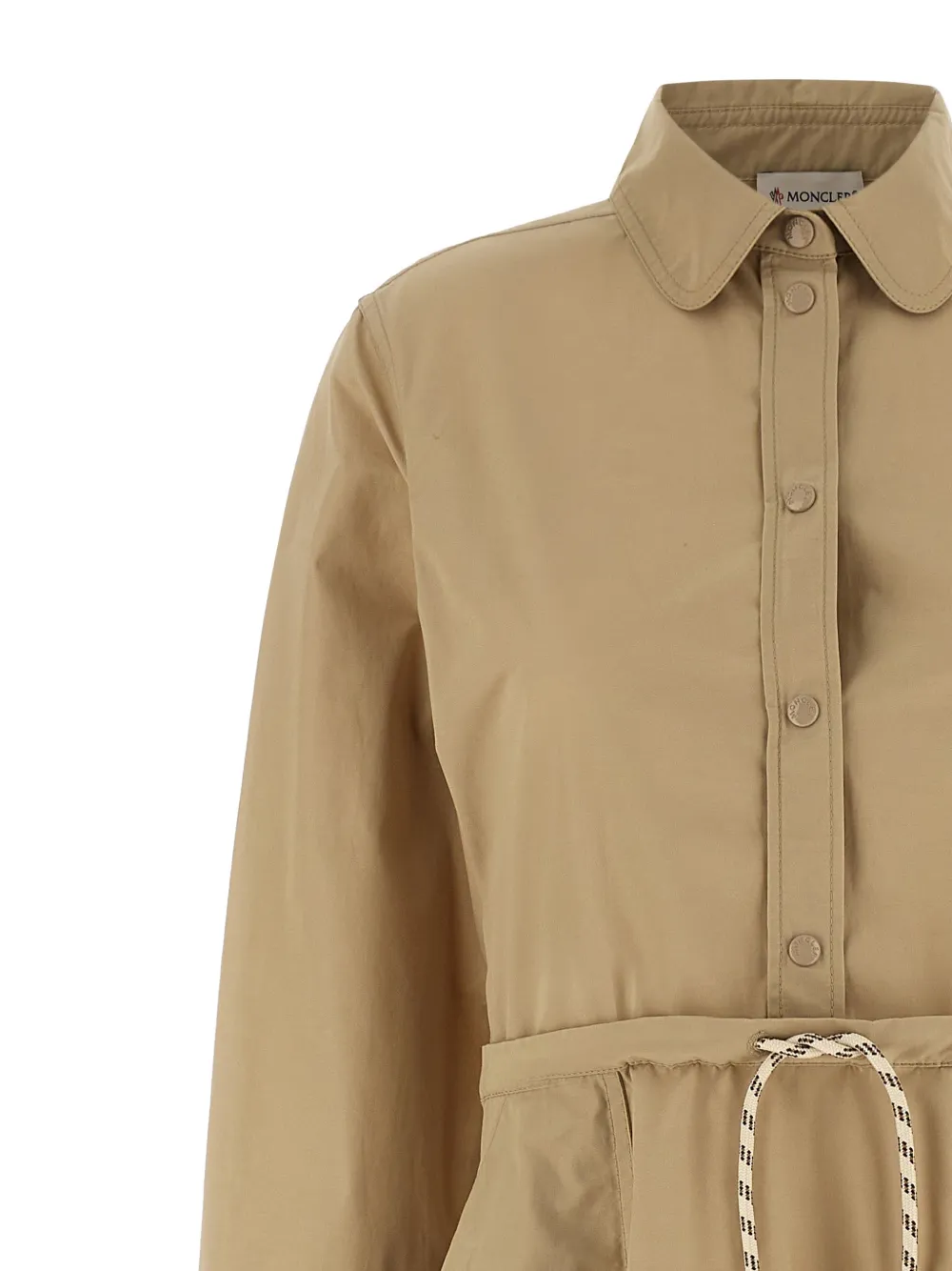  Moncler Drawstring Snap-button Midi Dress - Neutrals 